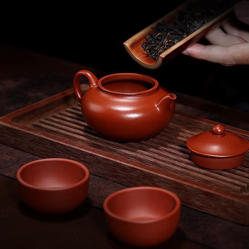 Bailiniyong Yixing Zisha Pure Handmade Cinnabar Clay Teapot