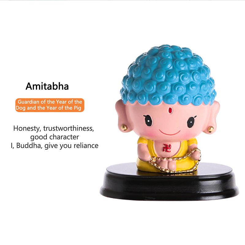 Resin God of Wealth Maitreya Buddha Mascot Statue Office Supplies Automotive Decoration Crafts