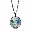 Blue Hummingbird Time Women's Versatile Decorative Glass Retro Jewelry Pendant Necklace