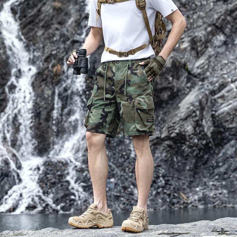 

Three-dimensional Multi-pocket Workwear Camouflage Five-quarter Pants Casual Loose Men s Shorts Men s Clothing 28 армия зеленый