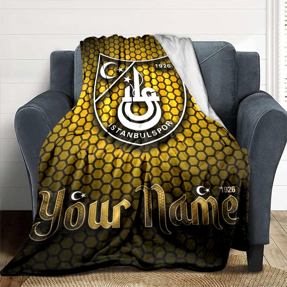 Name Custom Istanbulspor AS Print Flannel Blanket High Quality Warm Comfortable Cover for All Seasons Perfect for Gifts Home Decor