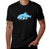 Cute Blue Shark Cartoon Tshirt Modern Style Print Tshirt