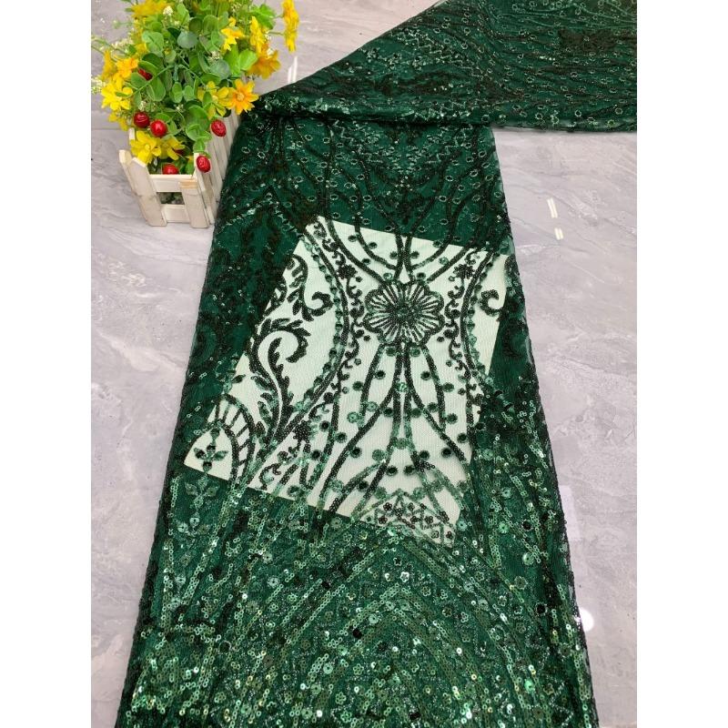 1/3Yards Luxury Sequin Beaded Lace Fabric Embroidered Tulle Mesh Fabric for Wedding Dress Evening Gown Bridal Party DIY Sewing