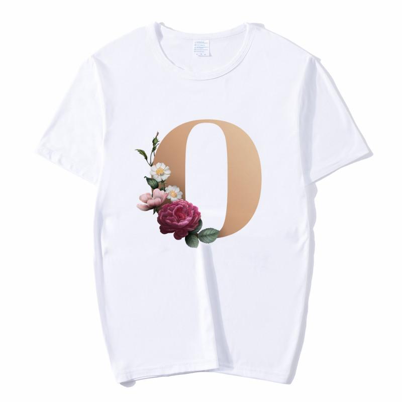 Summer A To Z 26 Alphabet Print Tshirt Cartoon Tees Women Streetwear Funny Casual T