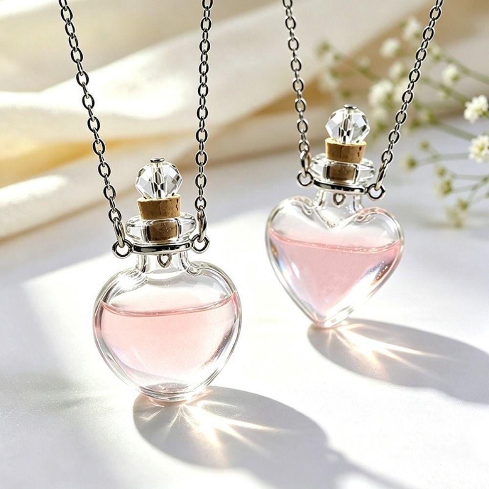 Water Drop Shape Vial Pendant Necklace Openable Mini Bottle Necklace  Birthday Gifts