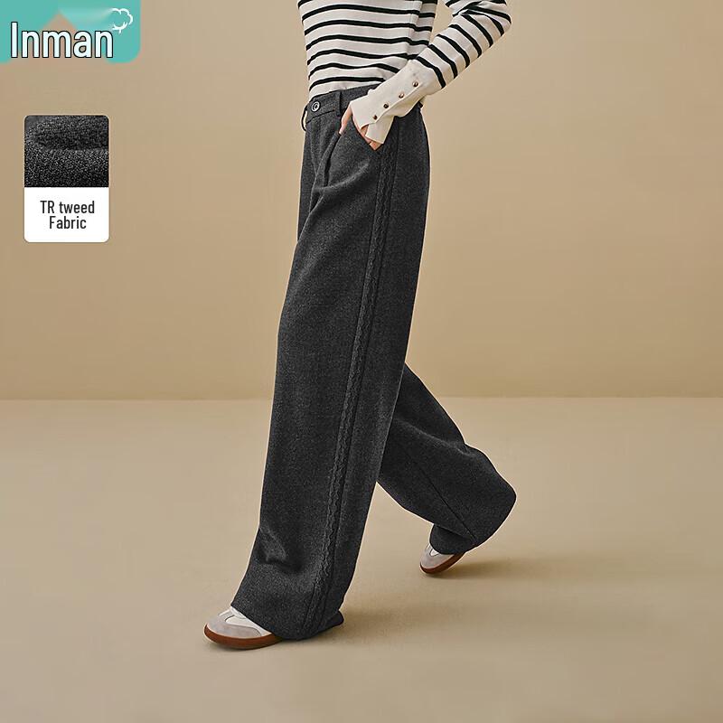 

Inman Women s Gray Series Wool Blend Straight Trousers 28