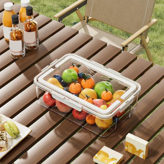 Food Storage Box Snack Box Container with Lid Large Capacity BPA Free Transparent Design Easy to Clean Divided Serving Tray