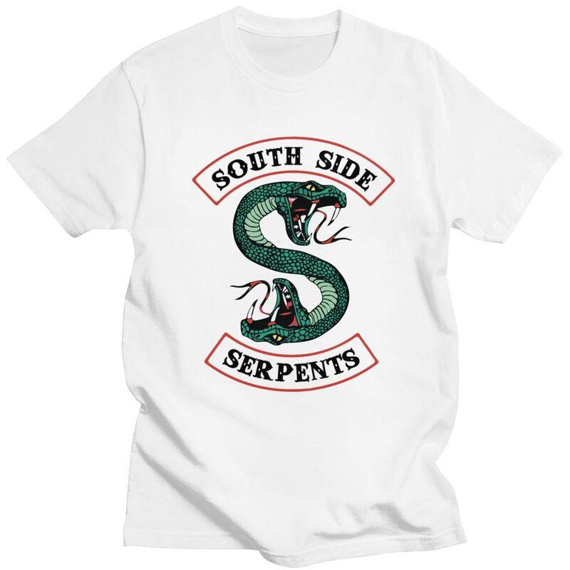 Custom Male Riverdale South Side Serpent Snake T Shirt Short Sleeve Cotton T-shirt Leisure Tee Loose Fit Clothing