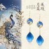 Boucles d'oreilles Fleurs de Velours Émaillées en Argent 925 Faits Main - Style Héritage Culturel Chinois