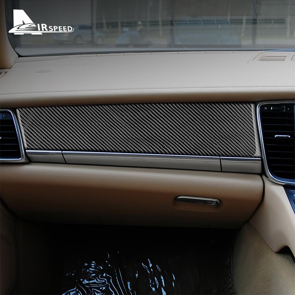 Real Soft Carbon Fiber Sticker For Porsche Panamera 2010 2011 2012 2013 2014 2015 2016 Interior Trim Co-Pilot Panel