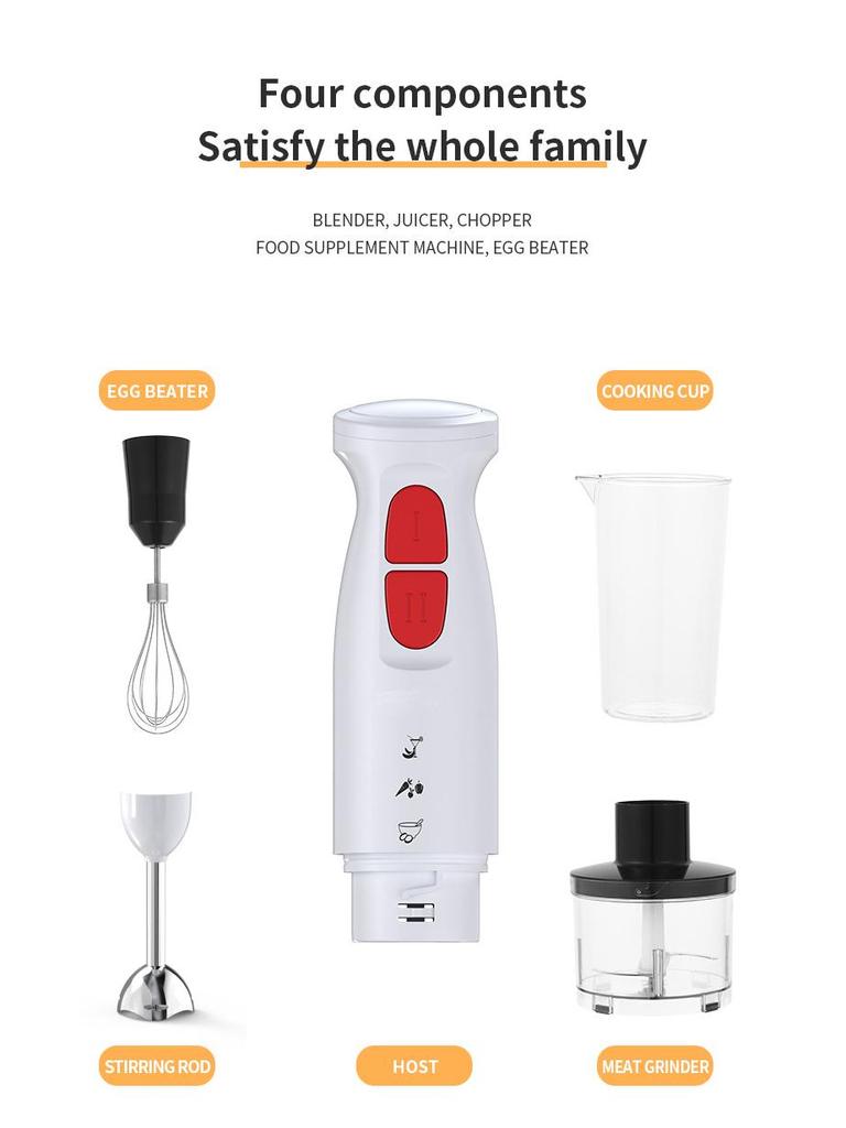 Dual-Voltage Baby Food Processor: 110V/220V Handheld Electric Mixer for Home Use