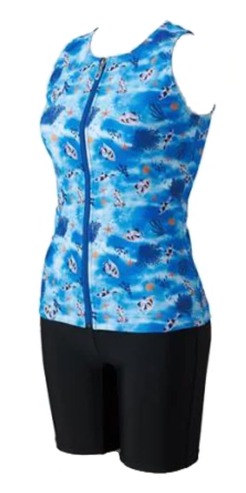

MIZUNO Gym Swimsuit Size Size 3XL Women s (Zippered) N2JGA396, 27 Blue,