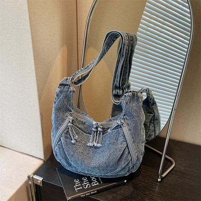 Sac à Bandoulière en Jean pour Femme Grande Capacité Sac Bandoulière