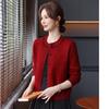 Mom's autumn and winter loose temperament long-sleeved crew neck knitted sweater casual inner top medium and old women's sweater