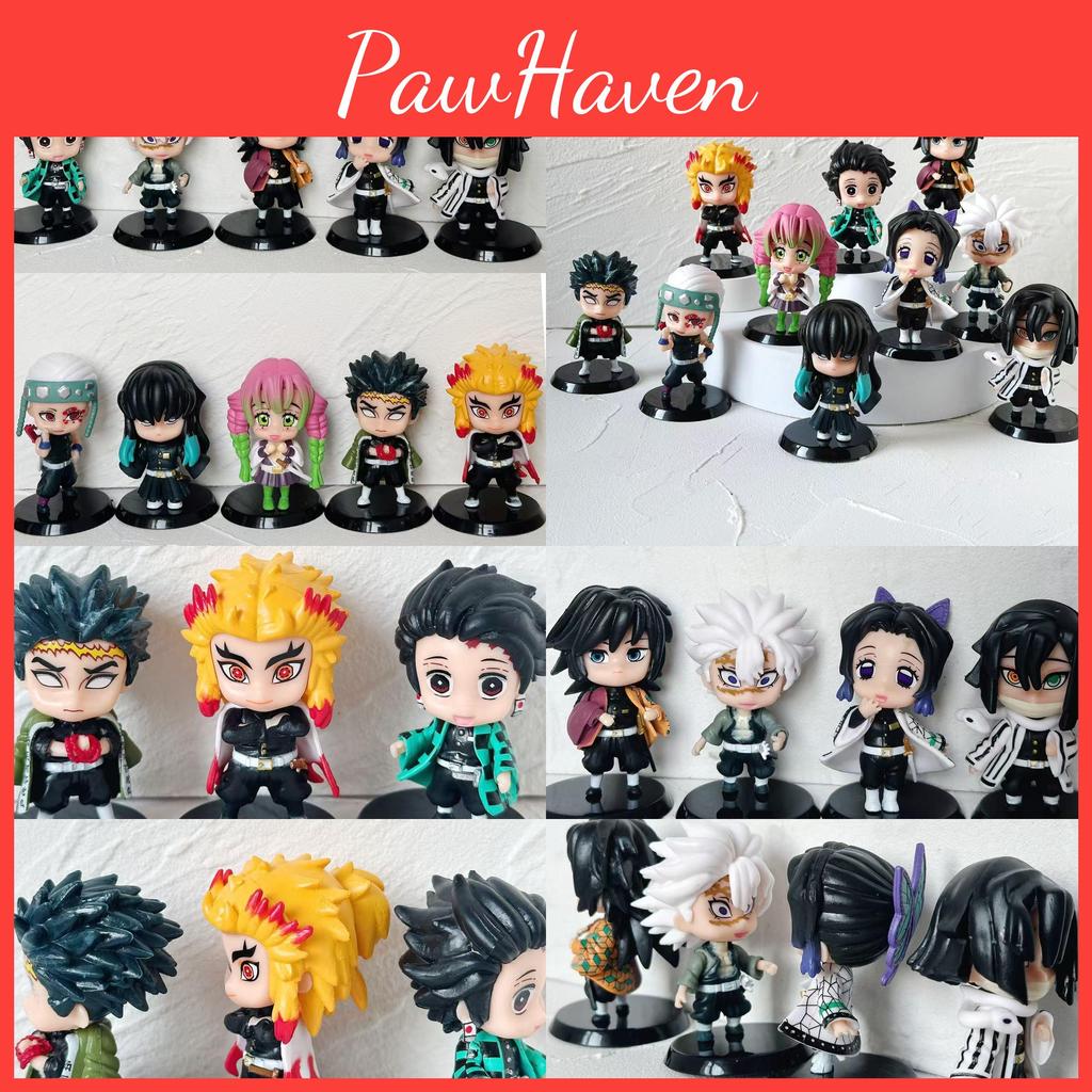 Demon Slayer Pvc Figure Set With Collectible Character Toys For Anime Fans