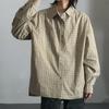 Ohod Autumn and Winter New Japanese Neutral Retro Casual Long-Sleeved Shirt Maillard Khaki Plaid Loose Shirt for Men