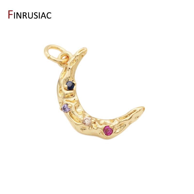 2026 New Design Crescent Moon Pendant Charm,Copper Metal Gold Plated Pendant DIY Jewelry Bracelet Necklace Earrings Accessories