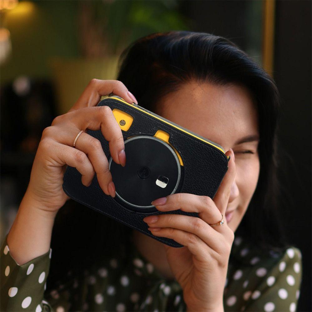 PU Leather Instant Camera Case Shockproof Anti Scratch Storage Bag Solid Color Portable for Kodak Mini Shot 3 Retro C300R