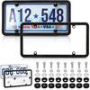 Nicunom 2 Pack Clear License Plate Covers and Frames Combo, License Plate Frame with Protector, Universal Car License Plate Shield Holder for