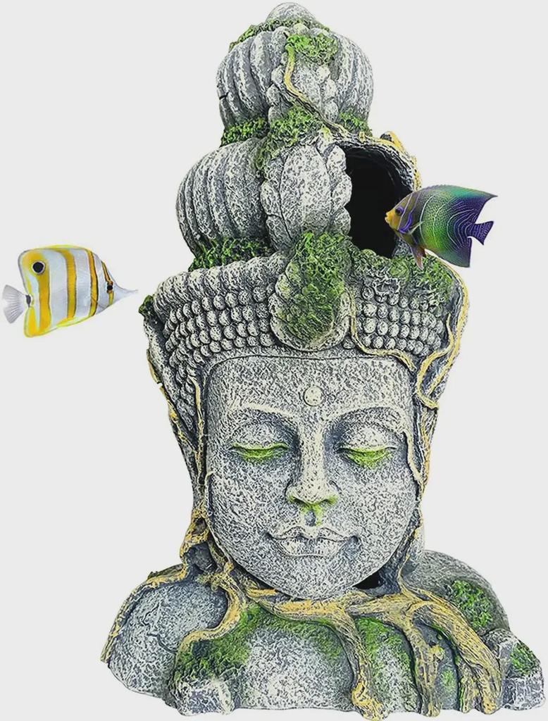 Reptile & Fish Tank Resin Bodhisattva Head Ornament