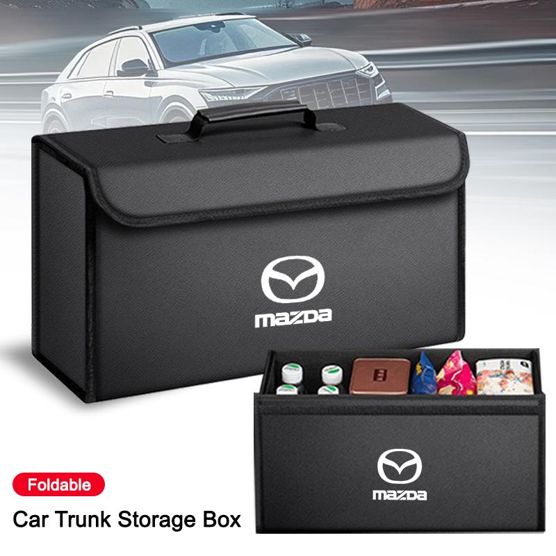 2025 Hot Car Trunk Organizer Bin Leather Storage Box Toolbox Auto Accessories For Mazda 2 3 6 5 Atenza CX3 CX5 MX5 CX7 Axela CX3