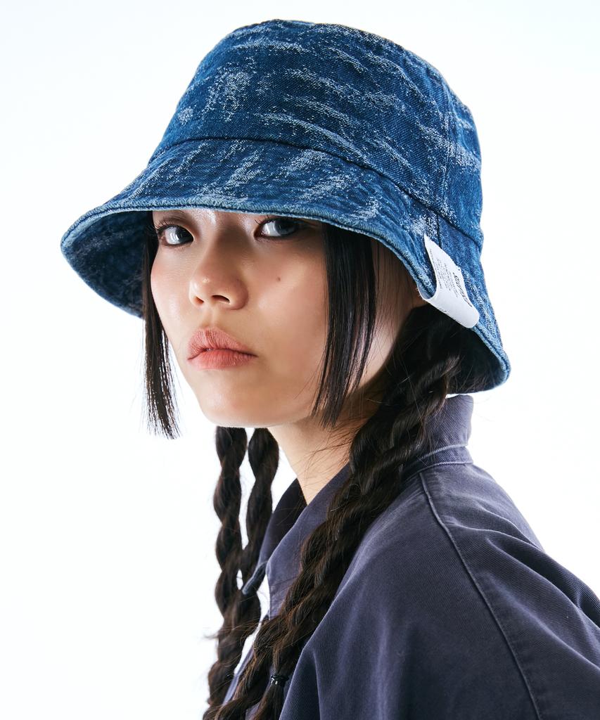 Seullipiseullib Scratch Blue Denim Bucket Hat