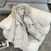 Womens Winter Thick Padded Coat Mid-Length Loose Fit Casual Commute Style With Faux Fur Hood
