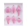 Set of 6 Irregular Mocha Mousse Christmas Tree Flocking Balls
