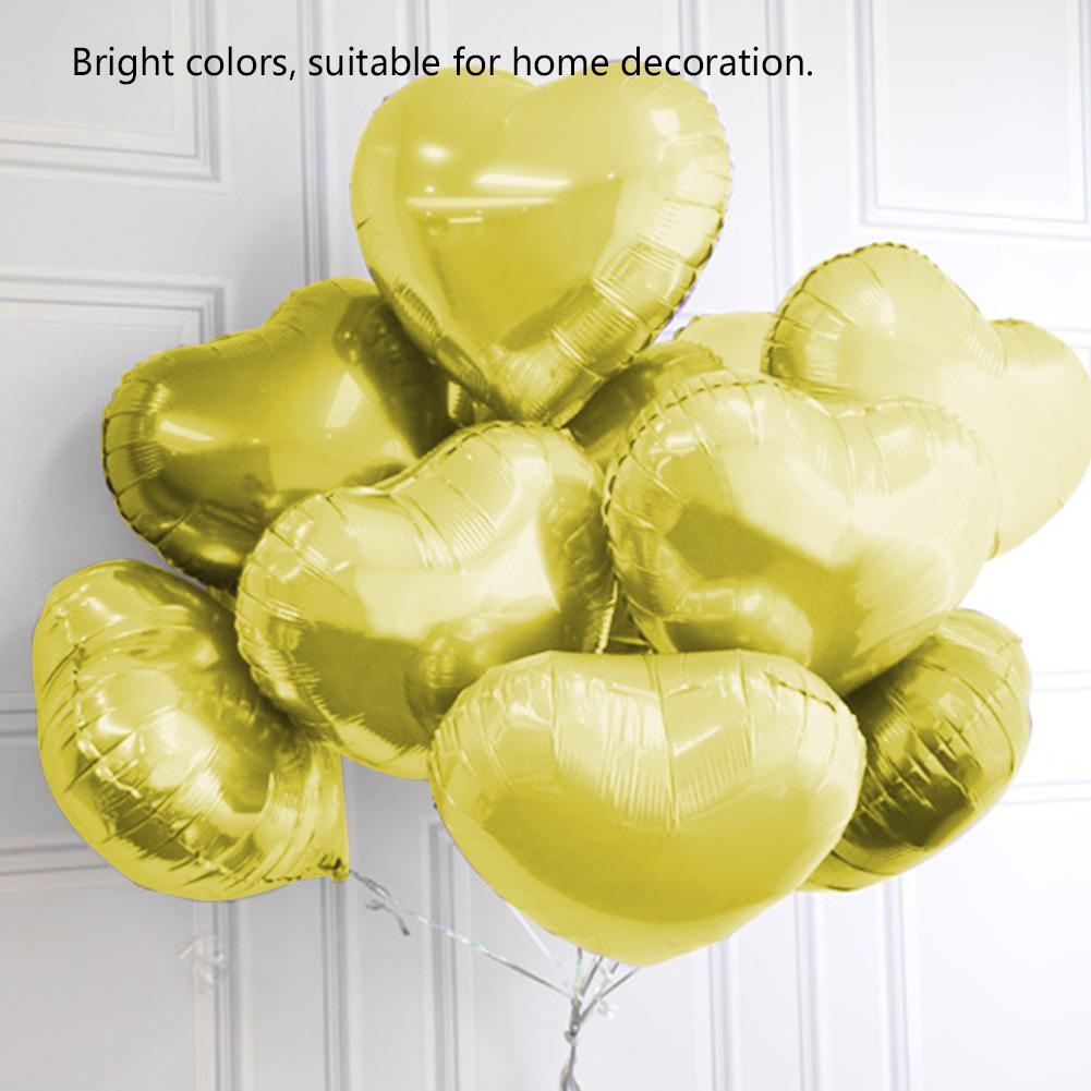 10pcs 10\" Heart Aluminum Foil Balloons Party Wedding Birthday Decor