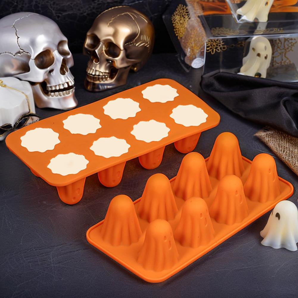 1/2/3Pcs Ghost Chocolate Candy Molds Reusable Halloween Silicone Moulds Holiday Kitchen Tools for Jelly Chocolate Candy Gummy