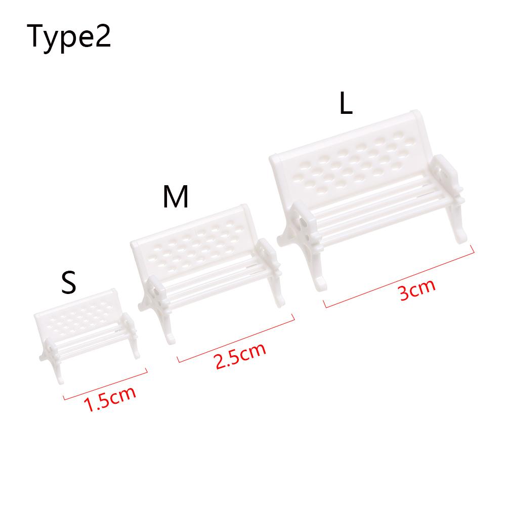 1Pair Miniature Park Seat Miniature Bench Chair Figurine DollHouse Furniture Accessories Bonsai Home Decor Fairy Garden Ornament