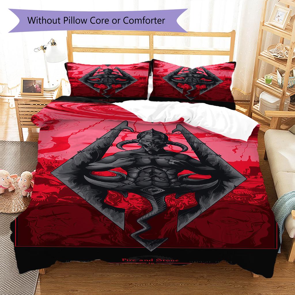 The Elder Scrolls Bedding Quilt Set Quilt Cover Pillowcase Home Decoration Birthday Gift (1 * duvet cover + 2 * pillowcase, without core)