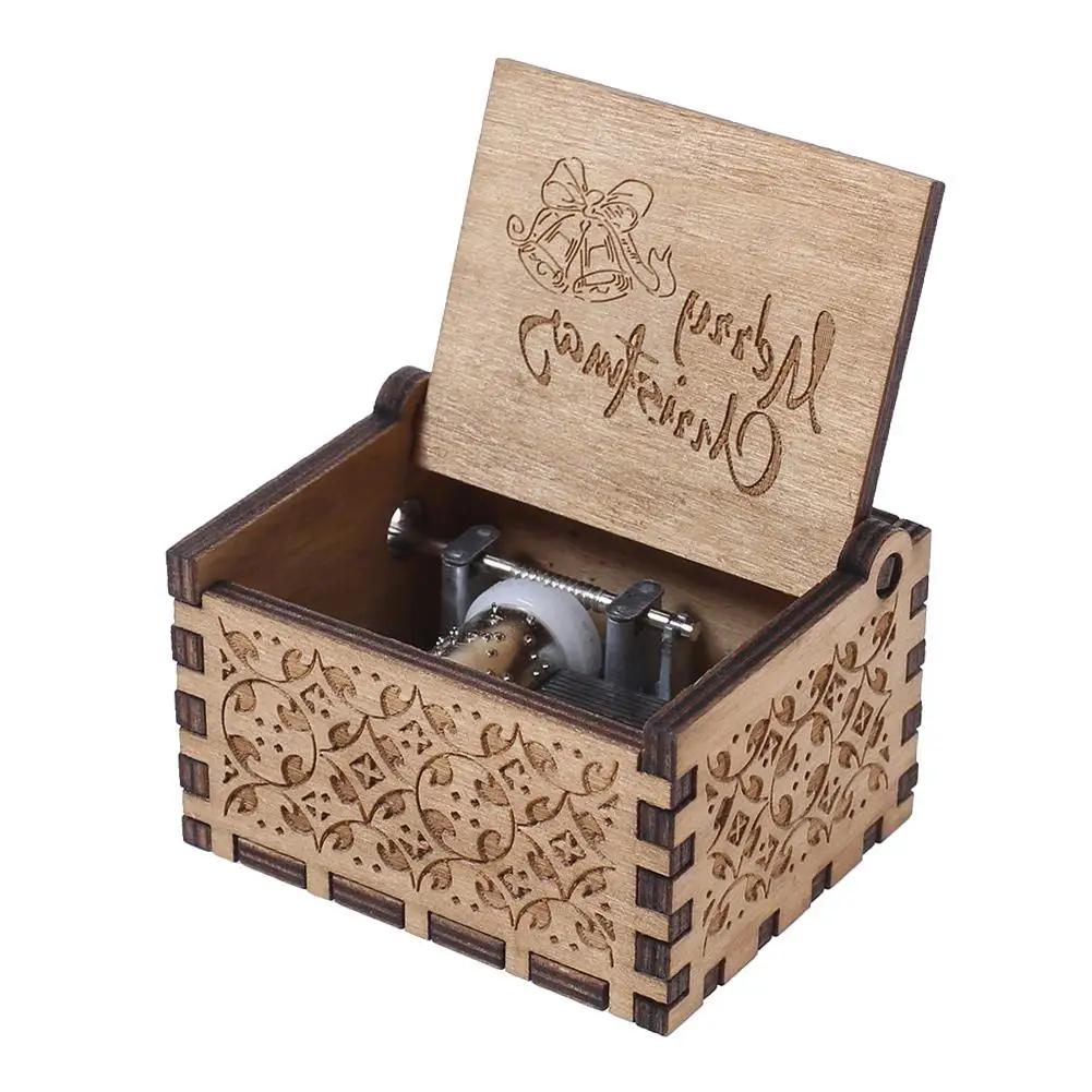 Wooden Hand Crank Music Box Bohemian Rhapsody Theme You Are My Sunshine Music Box Musica Theme Birthday Christmas Gift