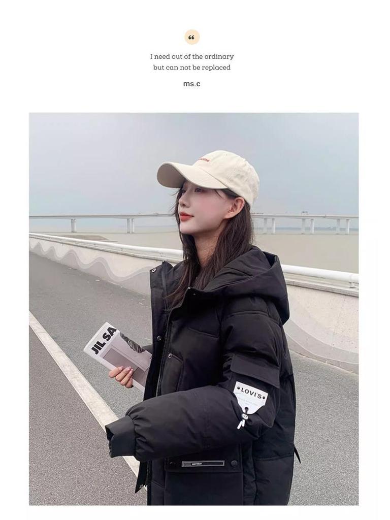 Damen Oversized Kurzer Daunen-Baumwollmantel - Trendige Herbst/Winter Oberbekleidung 2025