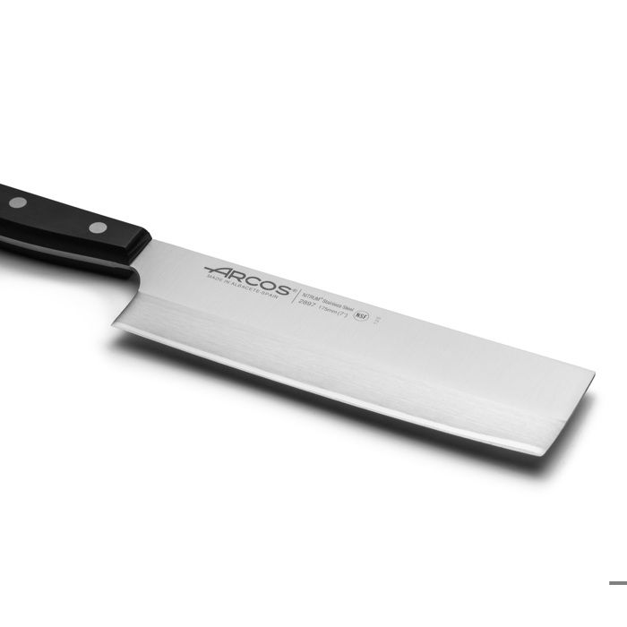 Couteau de cuisine - ARCOS - Usuba - Lame asymétrique en acier inox - 17.5 cm - 1 pièce