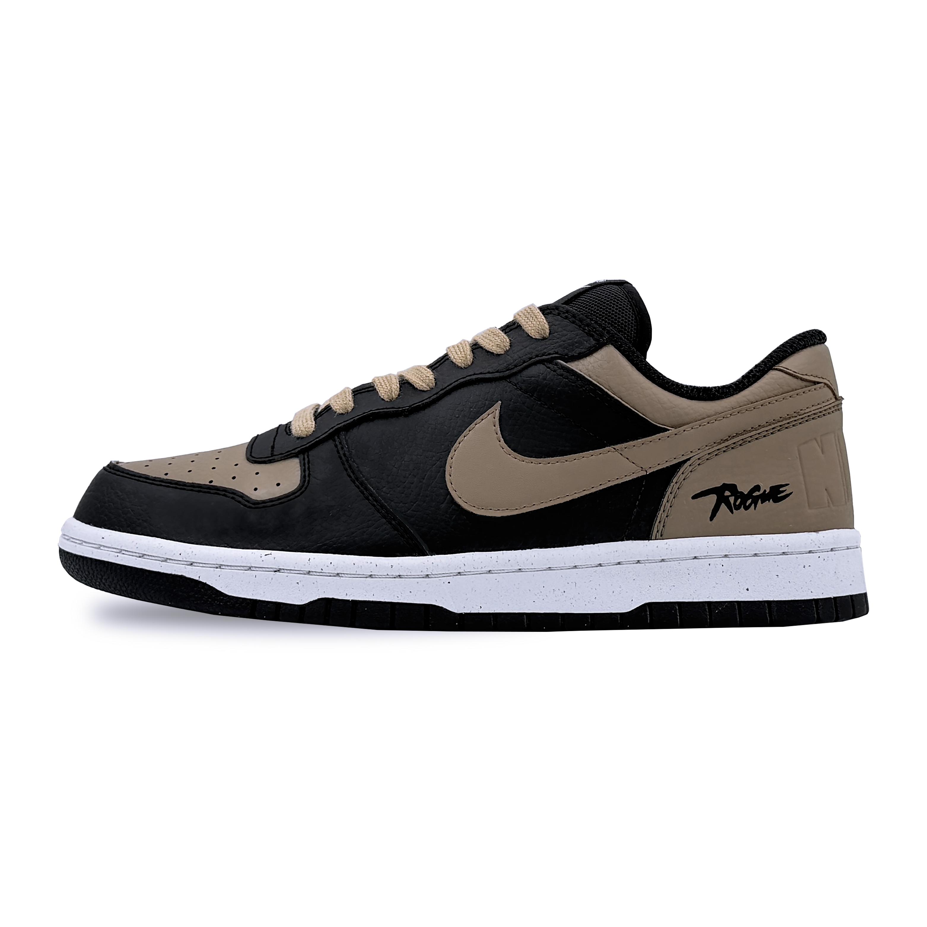 

Nike Big Abrasion Resistant Low top Skateboard Shoes Men s Black Brown 355152-016(Team1417-) 43