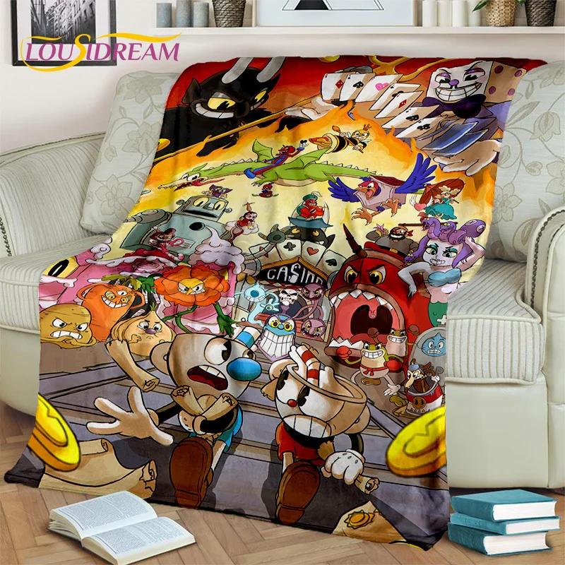 Cuphead Mugman 3D Game Gamer HD Blanket,Soft Throw Blanket for Home Bedroom Bed Sofa Picnic Travel Office Cover Blanket Kid Rest