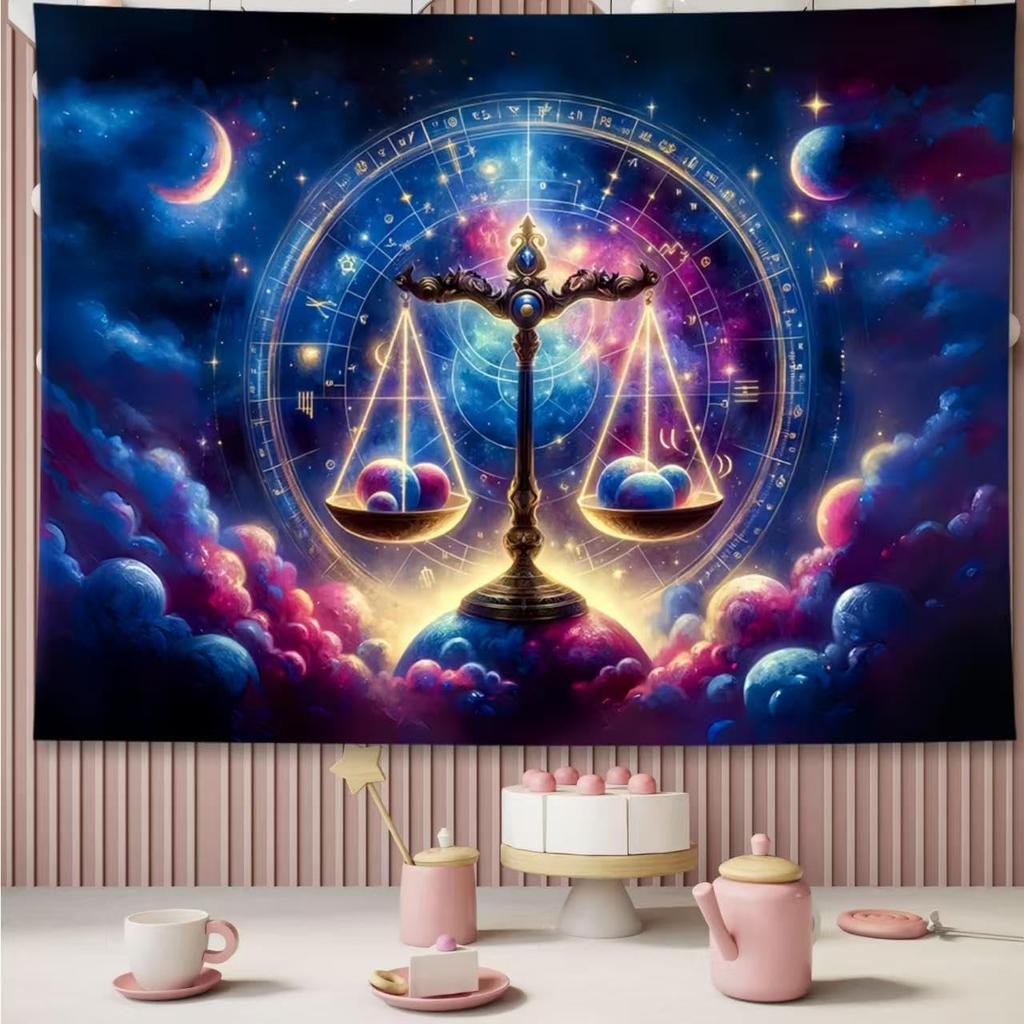 Leo Tapestry Wall Hanging Zodiac Sign Decoration Aesthetic for Bedroom Living Room Dormitory Suitable for Teen Boy and Girl Who