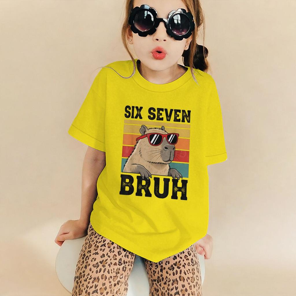 Fashion Kids T-Shirt Six Seven 67 Meme Graphic Print Boy and Girl Tees Top Summer Short Sleeve O Neck Casual Outdoor Kids Clothing
