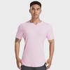 Men's Autumn Fitness Half Tight Short-Sleeve Striped Sports T-Shirt for Basketball & Running