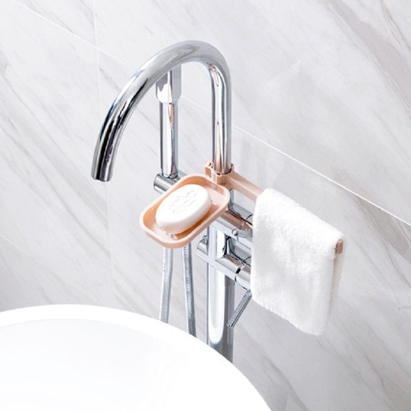 2-in-1 Multifunction Sink Storage Rack Sponge Cloth Soap Box Combination Device Adjustable Drain Basket Kitchen Holders Gadgets