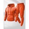 250g Men's Trendy Sports Hoodie & Sweatpants Set - Plain Color