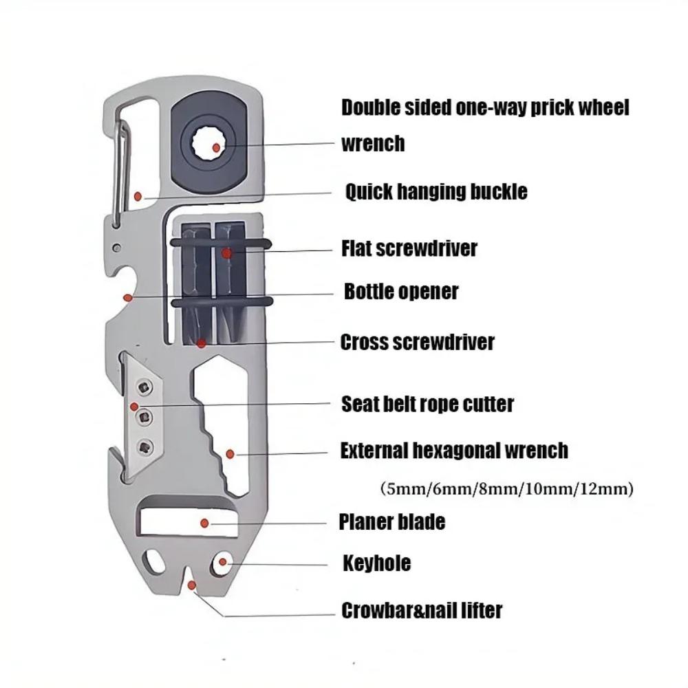 10 IN 1 Ratsche Schraubendreher Multifunktionales Brecheisen Mini EDC Multitool Inbusschlüssel Flaschenöffner Outdoor Fahrradreparaturwerkzeuge