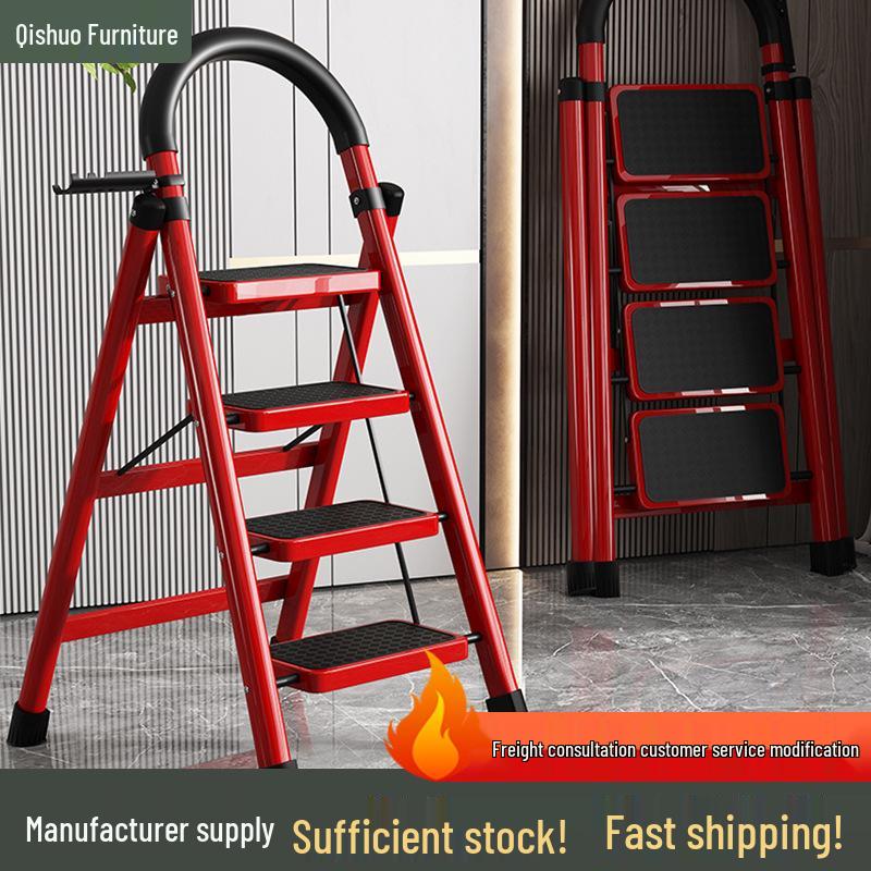 Folding Small Indoor Ladder: Multi-functional A-frame with Non-slip Steps, 2 or 3 Steps