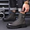 Fashion New Leather Ankle Boots Classic Man Motorcycle Botas Handmade High Top Male Sneakers Stylish Casual Leather Men Cowboy Boots