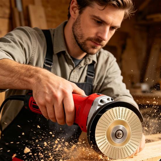 Angle Grinder Polishing Pad, Heavy-Duty Wood Carving Disc, High Carbon Steel Carbide Sanding Disc, for Smooth Engraving Sanding Buffing Woodworking