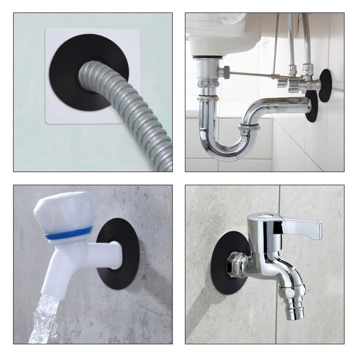 10 caches de tuyau pour radiateur noirs en plastique – pour tuyaux Ø 14–16 mm, fixation à pression