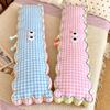 Cartoon Print Long Body Pillow Plaid Pattern Long Cushion Soft Side Sleeping Pillow  Sofa