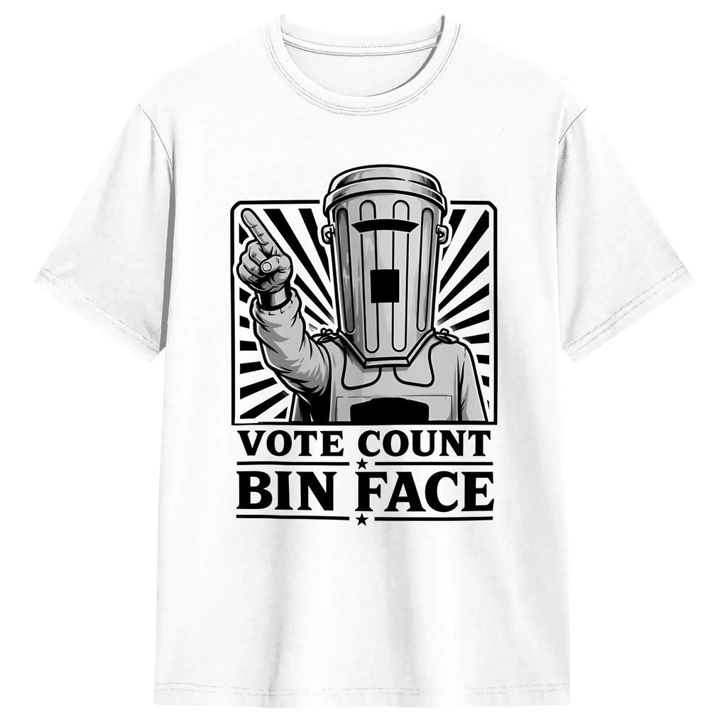 Clean up Clacton. Vote Binface T Shirts Cotton Unique T-Shirt Round Collar Tee Shirt Short Sleeve Clothes Adult