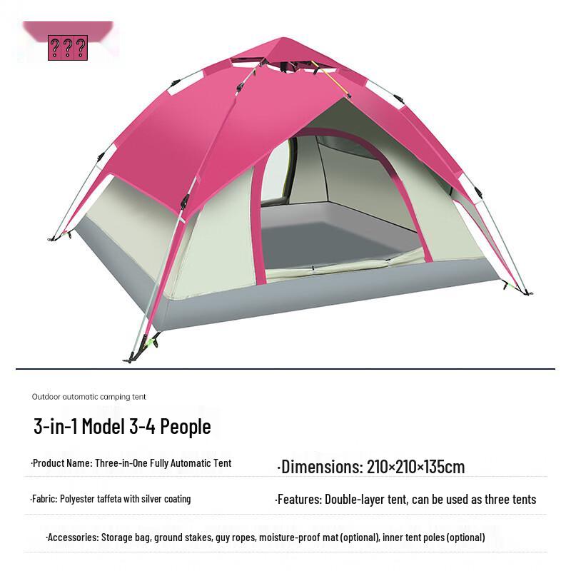 OLOMM Automatic 3-in-1 Double Layer Camping Tent